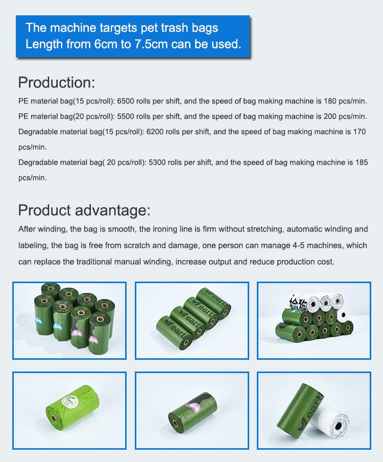 Automatic pet garbage bag rewinding machine