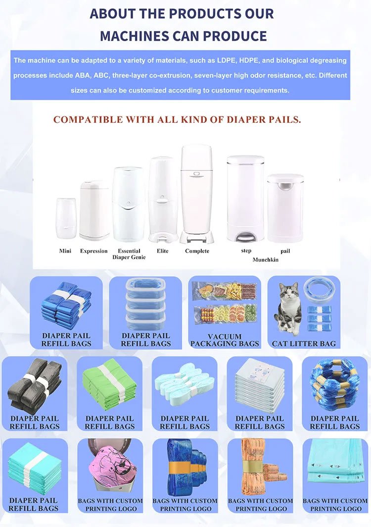 Nappy Pails System Refill Bags Automatic Making Machine Equipment